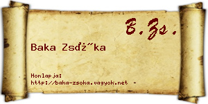 Baka Zsóka névjegykártya
